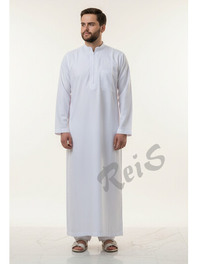 Reis Entari Cellabiye - Beyaz Desenli 3402